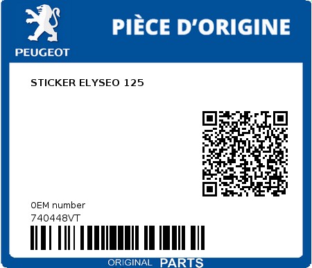 Product image: Peugeot - 740448VT - STICKER ELYSEO 125  0