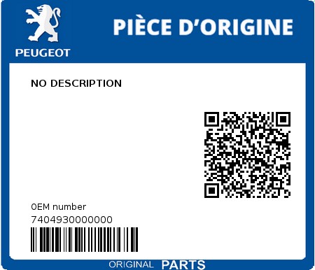 Product image: Peugeot - 7404930000000 - NO DESCRIPTION  0