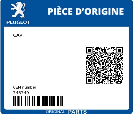 Product image: Peugeot - 743749 - CAP  0
