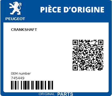 Product image: Peugeot - 745449 - CRANKSHAFT  0