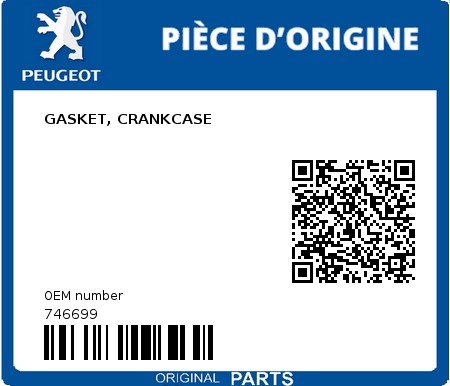 Product image: Peugeot - 746699 - GASKET, CRANKCASE  0