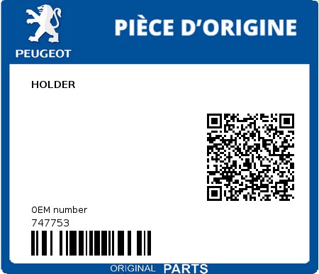 Product image: Peugeot - 747753 - HOLDER  0