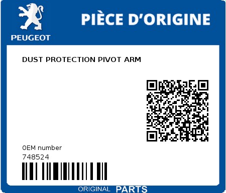 Product image: Peugeot - 748524 - DUST PROTECTION PIVOT ARM  0