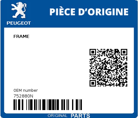 Product image: Peugeot - 752880N - FRAME  0