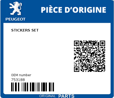 Product image: Peugeot - 753188 - STICKERS SET  0