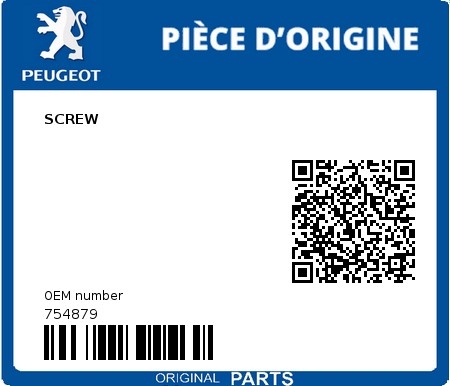 Product image: Peugeot - 754879 - SCREW  0