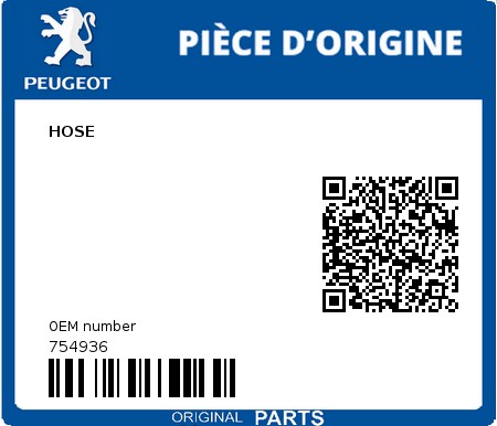 Product image: Peugeot - 754936 - HOSE  0