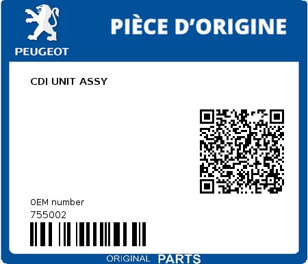 Product image: Peugeot - 755002 - CDI UNIT ASSY  0