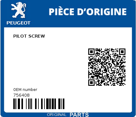 Product image: Peugeot - 756408 - PILOT SCREW  0