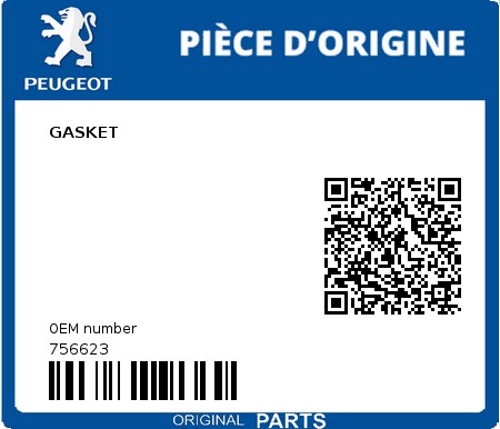 Product image: Peugeot - 756623 - GASKET  0