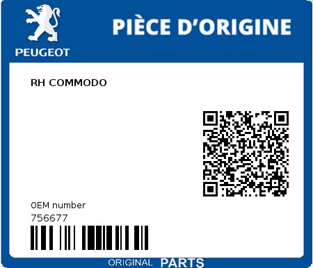 Product image: Peugeot - 756677 - RH COMMODO  0