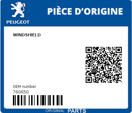Product image: Peugeot - 760650 - WINDSHIELD  0