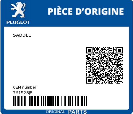 Product image: Peugeot - 761528JF - SADDLE  0