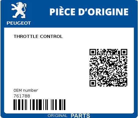 Product image: Peugeot - 761788 - THROTTLE CONTROL  0