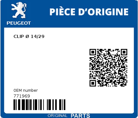 Product image: Peugeot - 771969 - CLIP Ø 14/29  0