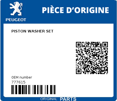 Product image: Peugeot - 777615 - PISTON WASHER SET  0