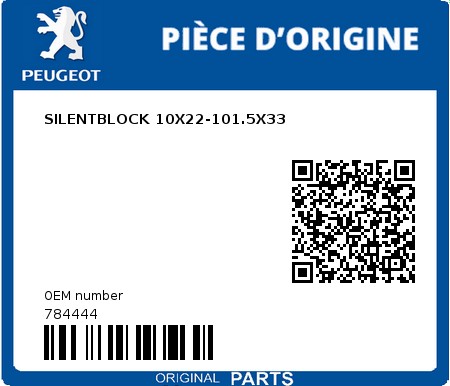 Product image: Peugeot - 784444 - SILENTBLOCK 10X22-101.5X33  0