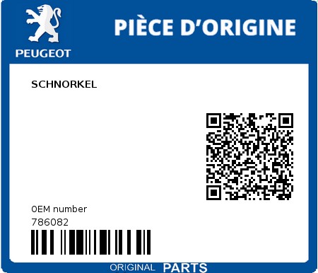 Product image: Peugeot - 786082 - SCHNORKEL  0