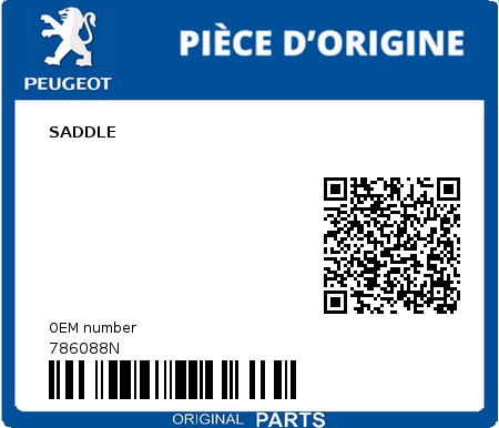 Product image: Peugeot - 786088N - SADDLE  0