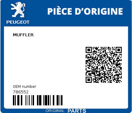 Product image: Peugeot - 786552 - MUFFLER  0