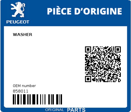 Product image: Peugeot - 858011 - WASHER  0