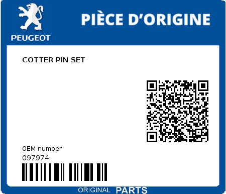 Product image: Peugeot - 097974 - COTTER PIN SET  0