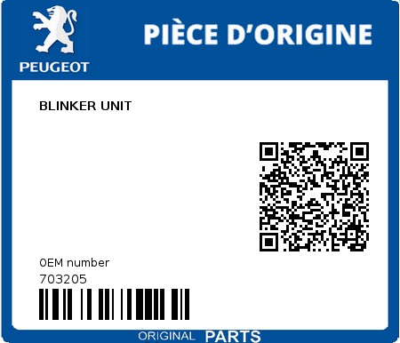 Product image: Peugeot - 703205 - BLINKER UNIT  0