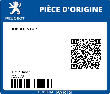 Product image: Peugeot - 715373 - RUBBER STOP  0