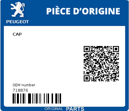 Product image: Peugeot - 718876 - CAP  0