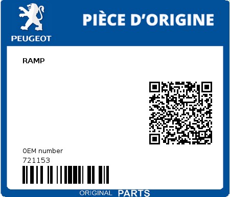 Product image: Peugeot - 721153 - RAMP  0