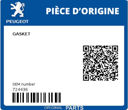 Product image: Peugeot - 724436 - GASKET  0