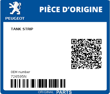 Product image: Peugeot - 726595N - TANK STRIP  0