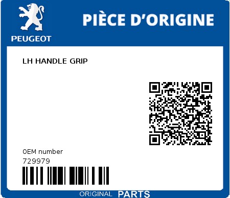 Product image: Peugeot - 729979 - LH HANDLE GRIP  0