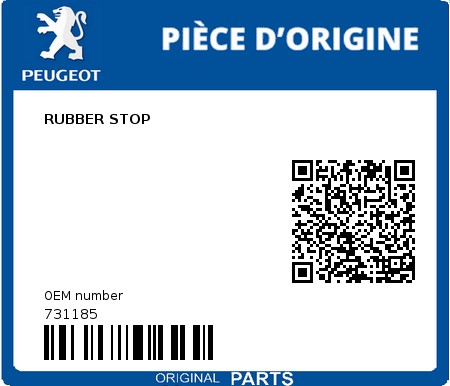 Product image: Peugeot - 731185 - RUBBER STOP  0