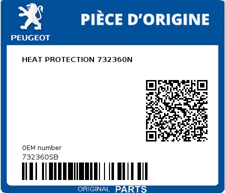 Product image: Peugeot - 732360SB - HEAT PROTECTION 732360N  0