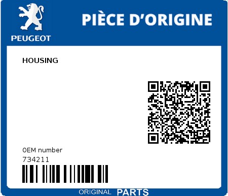 Product image: Peugeot - 734211 - HOUSING  0