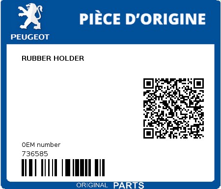 Product image: Peugeot - 736585 - RUBBER HOLDER  0