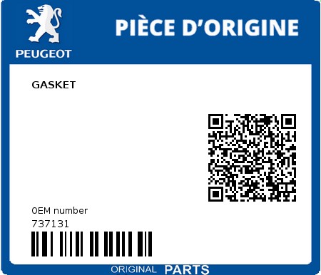Product image: Peugeot - 737131 - GASKET  0