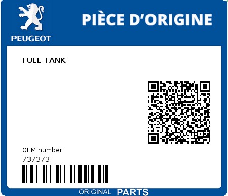 Product image: Peugeot - 737373 - FUEL TANK  0