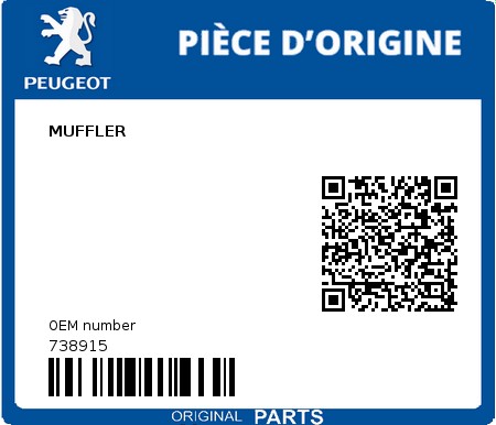 Product image: Peugeot - 738915 - MUFFLER  0
