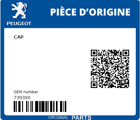 Product image: Peugeot - 739390 - CAP  0