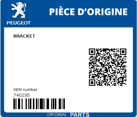 Product image: Peugeot - 740295 - BRACKET  0