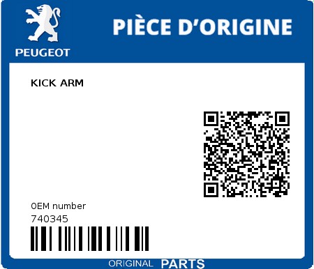 Product image: Peugeot - 740345 - KICK ARM  0