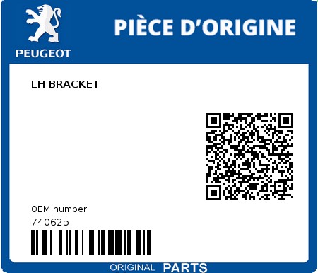 Product image: Peugeot - 740625 - LH BRACKET  0