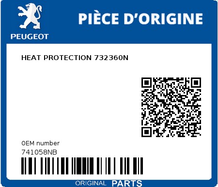 Product image: Peugeot - 741058NB - HEAT PROTECTION 732360N  0
