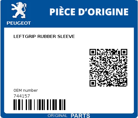 Product image: Peugeot - 744157 - LEFTGRIP RUBBER SLEEVE  0