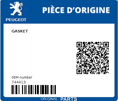 Product image: Peugeot - 744413 - GASKET  0