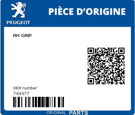 Product image: Peugeot - 744477 - RH GRIP  0