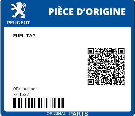 Product image: Peugeot - 744527 - FUEL TAP  0