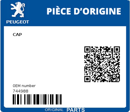 Product image: Peugeot - 744988 - CAP  0